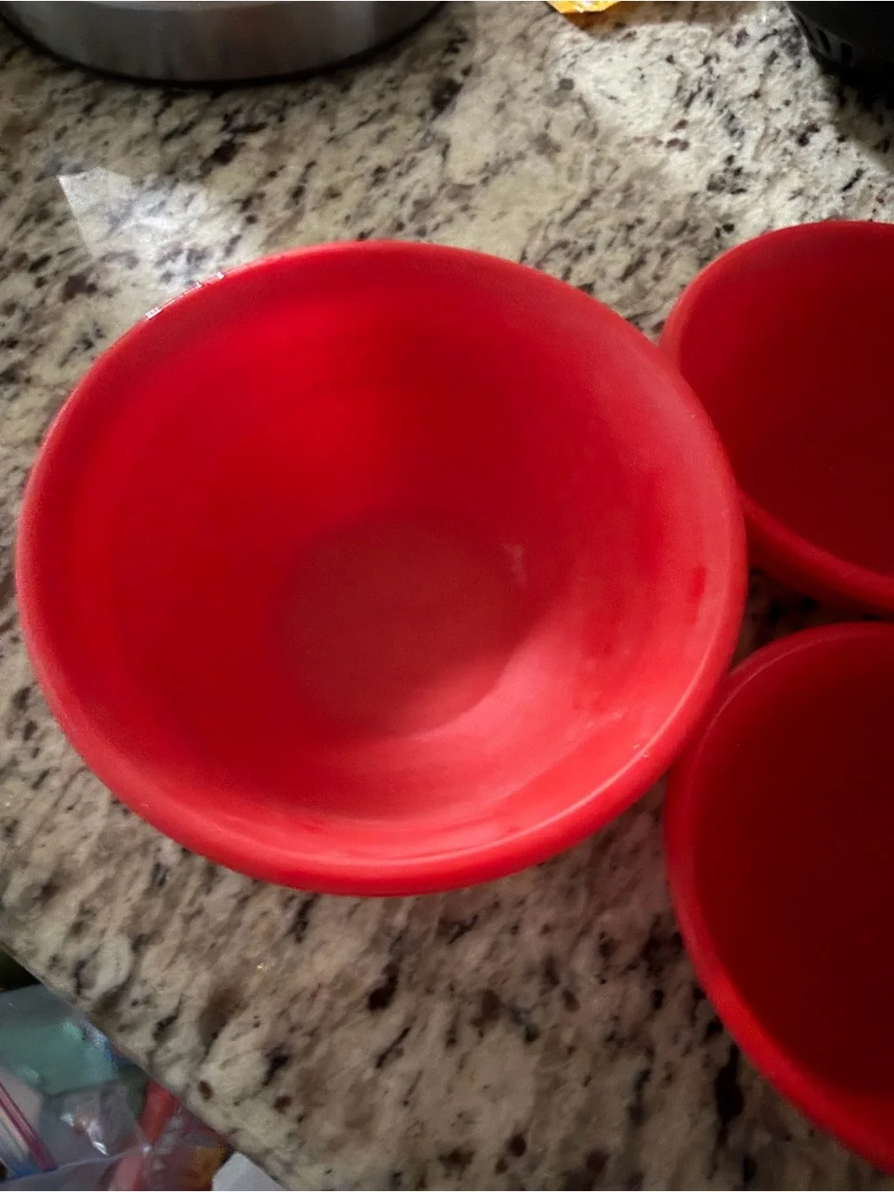 Le Creuset silicone Prep Bowls, set of 4 in Cerise red